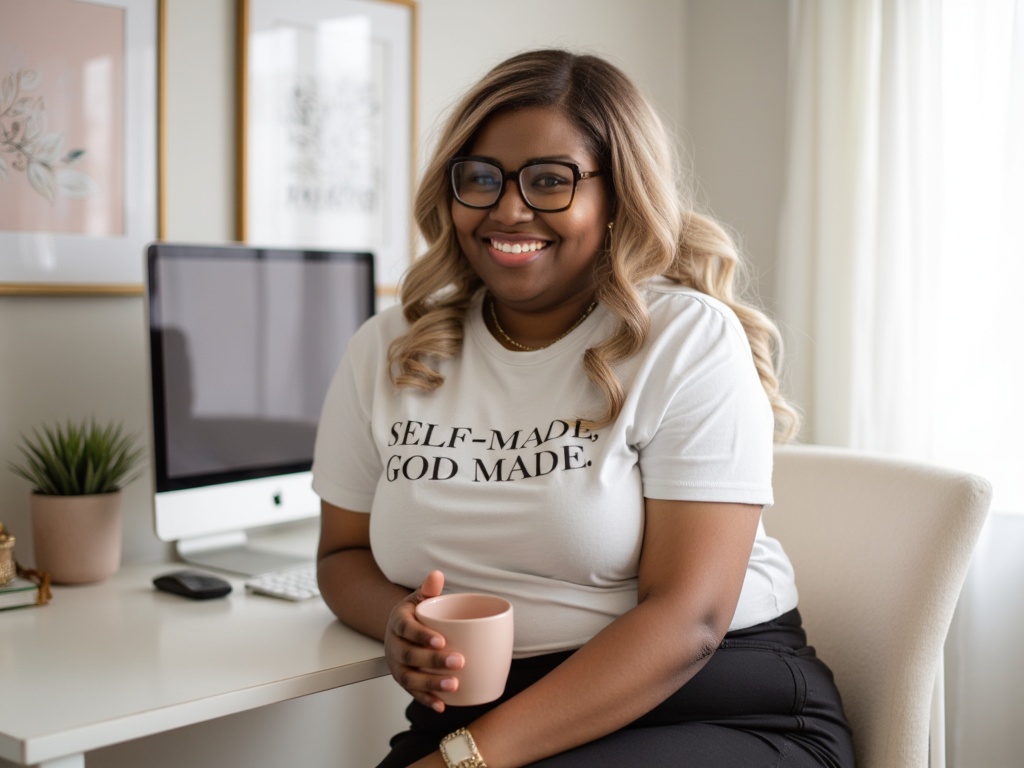 Two women posing for a photo at a desk. Tactical Marketing with 4Zero Marketing